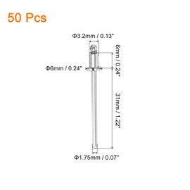 sourcing map 50Pcs 1/8" x 1/4" 304 Stainless Steel Countersunk Blind Rivet, Open-End Type Blind Rivets for DIY, Sheet Metal, Automotive Repairs, Furniture, Boat, and Duct Work (Silver)