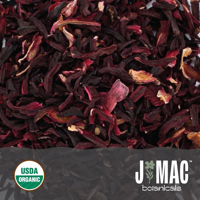 J Mac Botanicals, Organic Hibiscus Flower (4 ounce), Hibiscus tea,