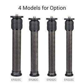 Andoer ER252C 25mm Tube Diameter Carbon Fiber Tripod Extender 2-Section Center Column Extension Tube Compatible with Zhiyun FeiyuTech hohem Handheld Gimbals All Tripods Max. Load Capacity 8kg
