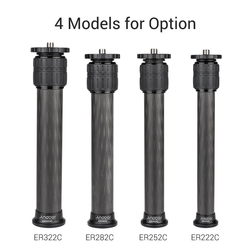 Andoer ER252C 25mm Tube Diameter Carbon Fiber Tripod Extender 2-Section