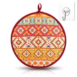 Sttrzop 12" Tortilla Warmer Pouch, Microwave Safe & Insulated for 1.5 Hours, Ideal for Tortillas, Tacos, Naan & Pizza, Exclusive Hanging Hook Included (Red)