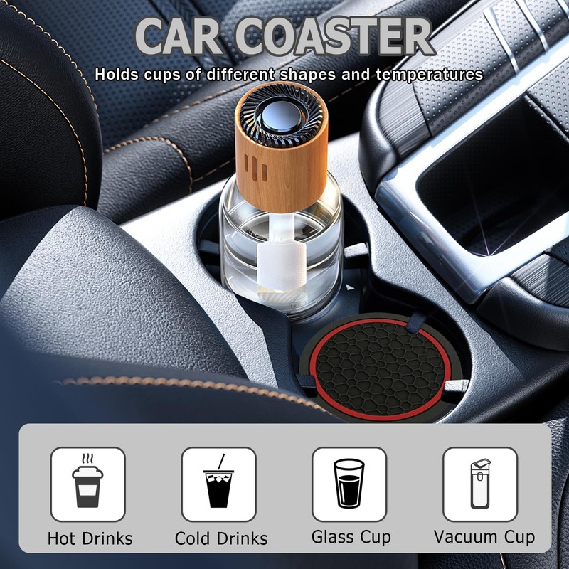 4PCS Car Cup Holder Coasters,2.75 Inch Anti-Slip Car Coasters