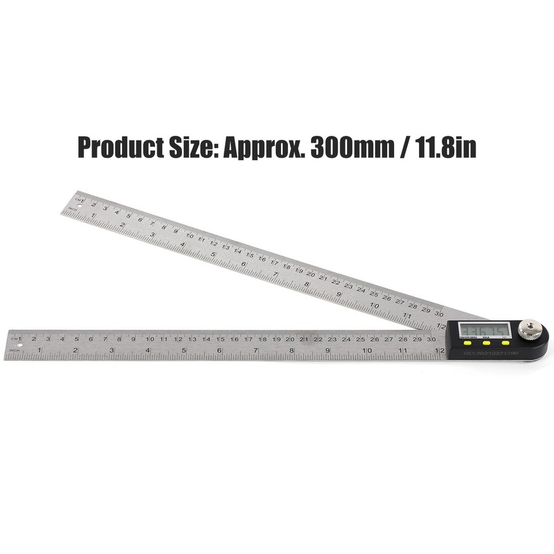 Digital Angle Finder LED Display Stainless Steel Metric Imperial 360°