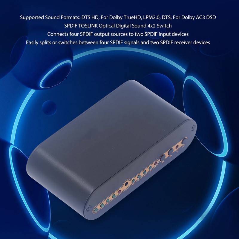 SPDIF Digital Optical Sound 4x2 Switcher 4 in 2 Out