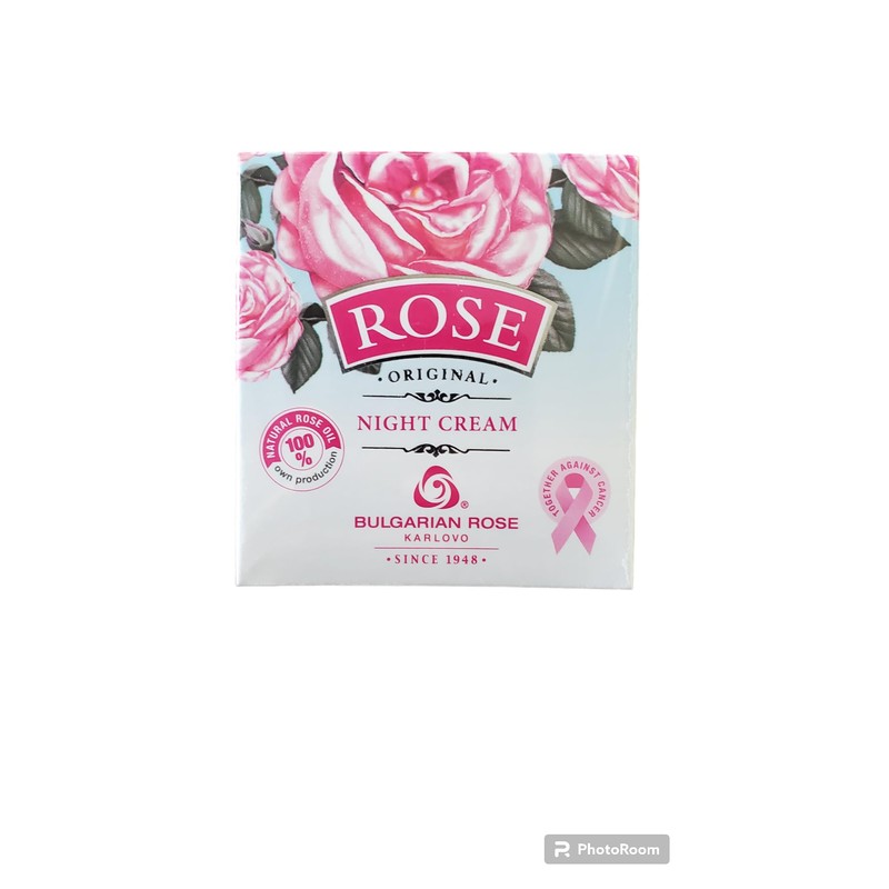 Bulgarian Rose Night Face Cream, Moisturizing and Rejuvenating Skin Care,