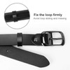 JASGOOD Women Black Leather Belt Plus Size Polished Buckle for