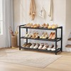 Gewudraw 3 Tier Expandable Shoe Rack, Adjustable Heavy Duty Metal