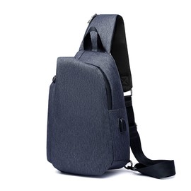 FANDARE Chest Bag Shoulder Bag with USB Business Sling Daypacks Sling Chest Bag Men's Shoulder Bag for Outdoor Sports Hiking Cycling Travel Waterproof Nylon, gray, Backpack