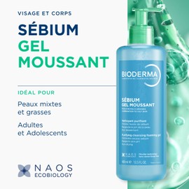 Bioderma - Sébium - Foaming Gel Pump - Cleansing and Make-Up Removing - Skin Purifying - for Combination to Oily Skin 16.91 Fl Oz (Pack of 1)