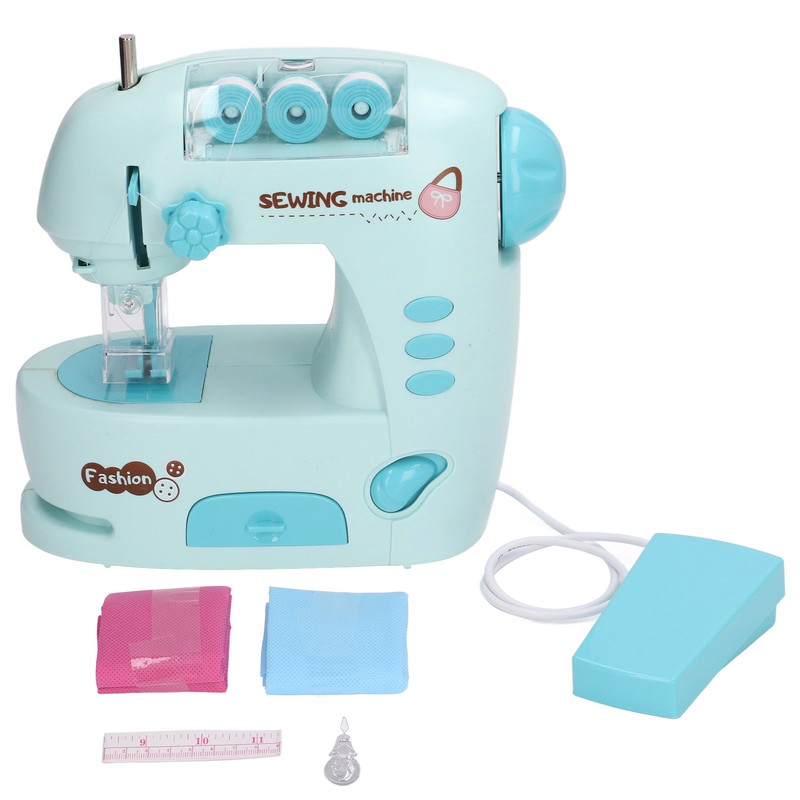 Children Electric Sewing Machine Toy with Threader Ruler Interesting Small