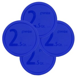 Pyrex BPA Free Blue Kitchen Container Lids for Refrigerator Microwave Dishwasher Safe