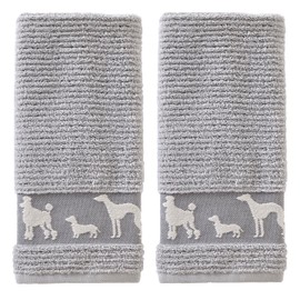 SKL Home Vern Yip Dog Daze Hand Towel Set, Gray 2 Count