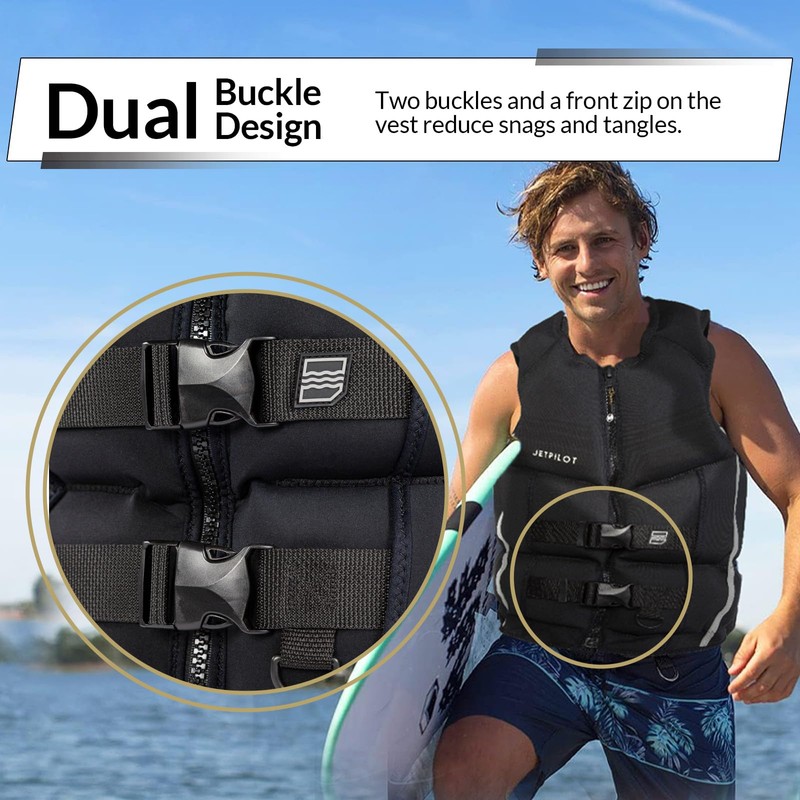 Jet Pilot Shaun Murray CGA Approved Neoprene Vest PFD (Black,