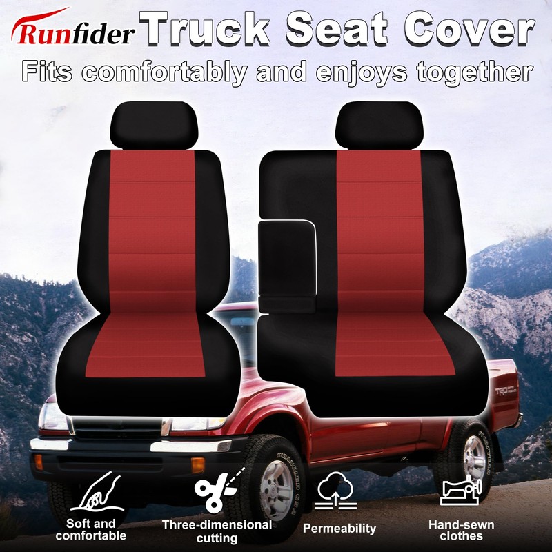 runfider Front 60/40 Bench Seat Covers for Toyota Tacoma 1995-2000