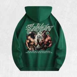 Faith Vs Evil Graphic Hoodie 100% Cotton US Warehouse 6 ColorsColor: Army Green, Size: L