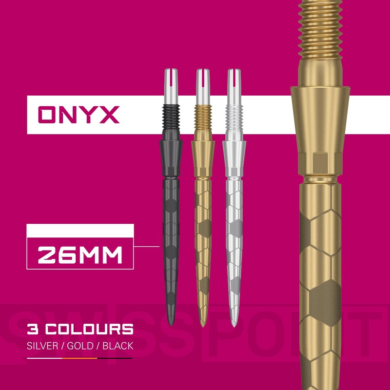 TARGET Darts Swiss Point Storm Steel Points, Onyx (Pack of