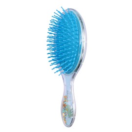 Faletony Beauty Hair Brush Design Brush Colourful Cartoon Print Brush with Ultra Soft Bristles, Painless Detangling Brush for Women, Men and Children (Glitter Blue Dinosaur)