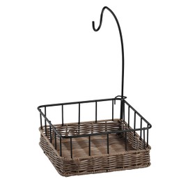 Pearl Metal Basket Fruit Basket Storage, Rattan Basket, Square Shape, Banana Hook Included (AZ-5624)