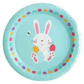 Eurowrap Happy Easter Pack of 6 Paper Plates Bunny Bunny Rabbit Approx 23cm