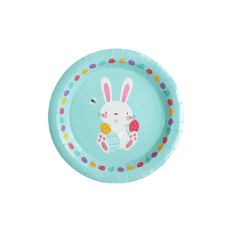 Eurowrap Happy Easter Pack of 6 Paper Plates Bunny Bunny
