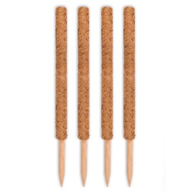 Envelor Coco Moss Poles Plant Support Stakes Coco Plant Stake Pothos Coir Totem Pole Monstera Moss Pole Climbing Plant Support Potted Plant Upward Growth Vine Stackable Coco Sticks, 24 inches, 4 Pack