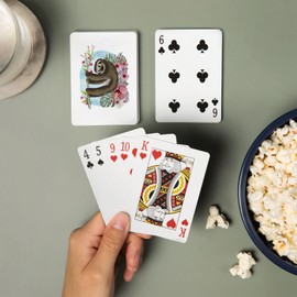 Lantern Press Sloth, Ferns and Flowers, Whimsical Watercolor (52 Playing Cards, Poker Size Card Deck with Jokers)