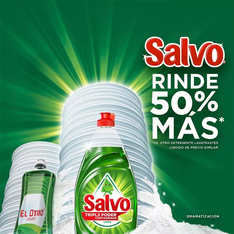 Salvo Lavatrastes Líquido Salvo Limón 1.4l