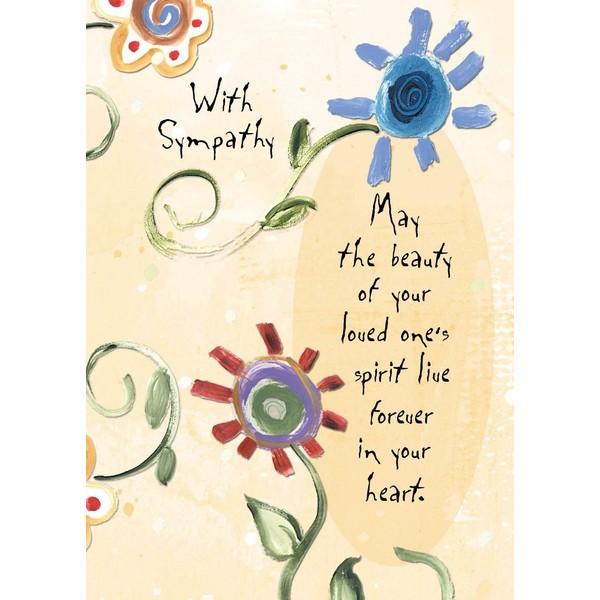 Sympathy Greeting Card (5" x 7") by Art from the Heart | 3 Pack + 3 Envelopes (Loved One Flowers)