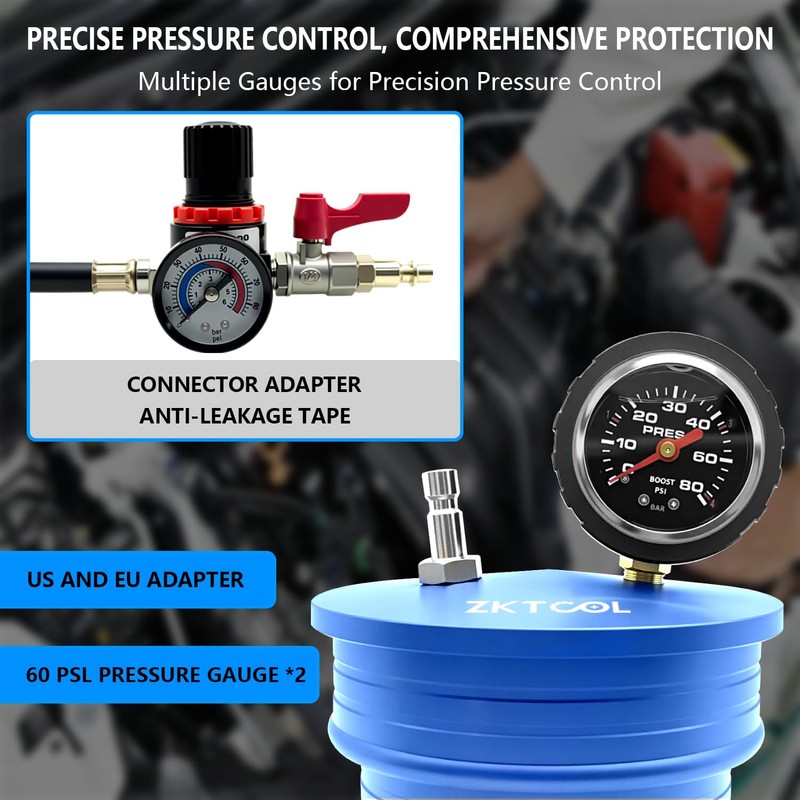 ZKTOOL Charge Air Cooler CAC Boost Leak Tester with 4"