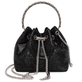 Rhinestone Clutch Evening Bag for Women Sparkling Glitter Handbags Shoulder Bags Crystal Clutch Purse for Wedding Party Prom(Black)