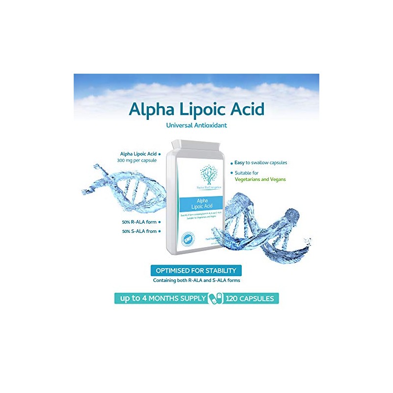 Alpha Lipoic Acid 300mg 120 Capsules – Dual ALA (Both