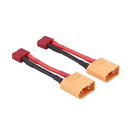 OliRC 2pcs Male XT90 to Female Deans T plug Connector Adapter with 14awg 2in Cable(C100-2)