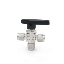 FESTAS Valve 304 Stainless Steel 3mm 4mm 6mm 8mm 10mm 12mm 14mm Double Ferrule Tube Pipe Fitting Three 3 Way High Pressure Ball Valve (Size : 8mm)