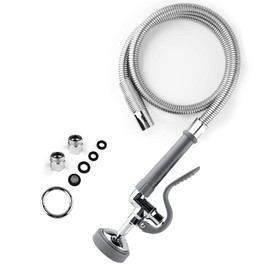 CWM Spray Valve with 45" Flexible Stainless Steel Hose, Pre Rinse Sprayer Assembly for Commercial Kitchen Faucet