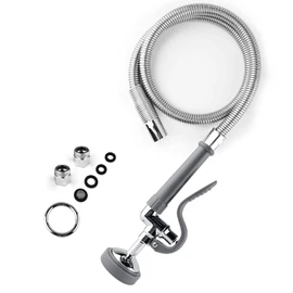 CWM Spray Valve with 45" Flexible Stainless Steel Hose, Pre Rinse Sprayer Assembly for Commercial Kitchen Faucet