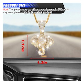 Bling Elephant Diamond Car Mirror Interior Hanging Ornament, Lucky Crystal Rhinestone Pendant Car Rear View Mirror Charm, Car Accessories for Women