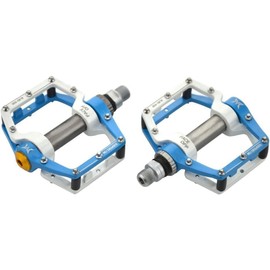 Redlution Bike Pedals Aluminum Alloy CNC bearing Shock Absorption Bicycle Cycling Pedals for Mountain And Road,1 Pair (Blue)