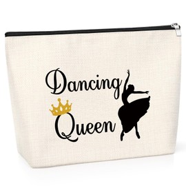 Dance Makeup Bag Dance Lover Gifts for Women Girl Appreciation Gift for Dance Teacher Ballet Lover Gift Cosmetic Bag Birthday Graduation Presents for Ballet Dance Student Zipper Makeup Bag