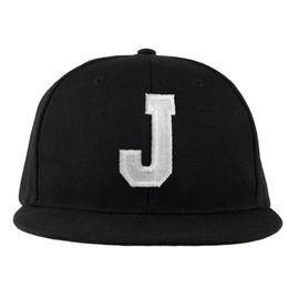 4sold ABC Letter Snapback Cap in black/White with letters A to Z (J)