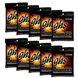 GHS Strings GBTNT-8-10 Pack - Guitar Boomers 8-String Set, Nickel-Plated Electric Guitar Strings, Thin-Thick (10-80), Pack of 10