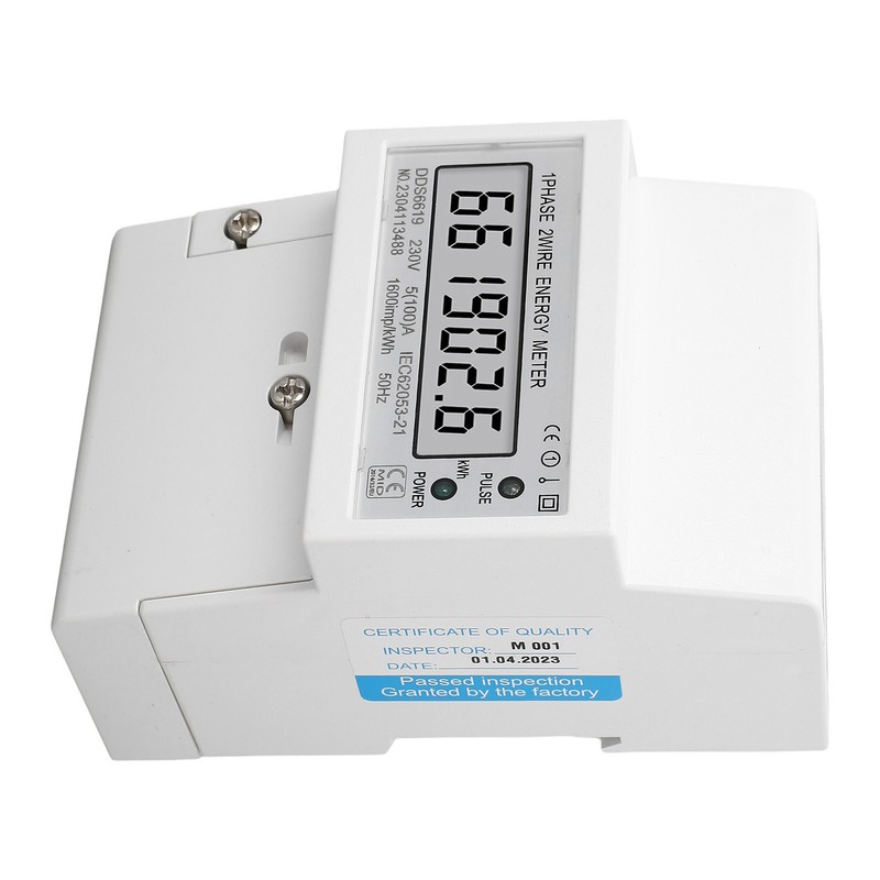 Electricity Meter 1 Phase 2 Wire LCD AC 5A 100A