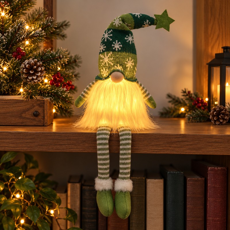 2-Pack LED Christmas Gnome Decorations for Holiday Home Decor –