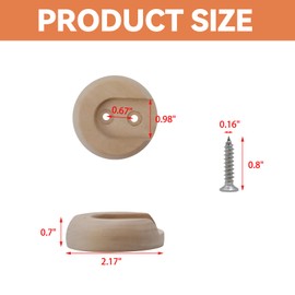 Wealrit 6 Pcs Wooden Closet Rod Holders Unfinished Wood Wardrobe Pole Sockets Rod Closet Rod Brackets Support with Screws Fit for 1 Inch Rods