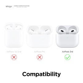 elago 2 Paar 2 Farben Ersatz-Ohrstöpsel Kompatibel mit Airpods 3 [Fit In The Case] Anti-Rutsch Premium-Silikonhülle Kompatibel mit Airpods 3. Generation (Dunkelgrau/Weiß)