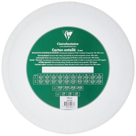 Clairefontaine - Ref 34173C - White Canvas Board (Round) - 30 x 30cm - 3mm Thick, Made from 100% Cotton, Suitable for Oil & Acrylic Paints, Acid Free Surface