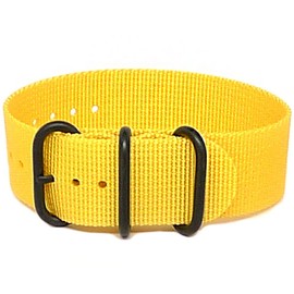 Da Luca Ballistic Nylon Military 1 Piece Watch Strap - Yellow (PVD Buckle) : 26mm
