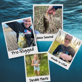 DELONG LURES Tadpole Fishing Lures for Bass, Crappie, Bluegill, Perch, and Trout, Slow Sinking Life Like Fishing Bait Scented Pre Rigged Fishing Gear Fishing Lures for Freshwater(Silver)