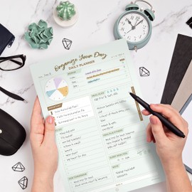 Oriday Daily Planner Tear-Off Pad, 52 Undated 6x9 To Do List Notepad, Productivity Tracker for Organizing Schedule, Agenda, Notes, Meal Plan, Health & Fitness, Simple Hourly Work, Task Checklist