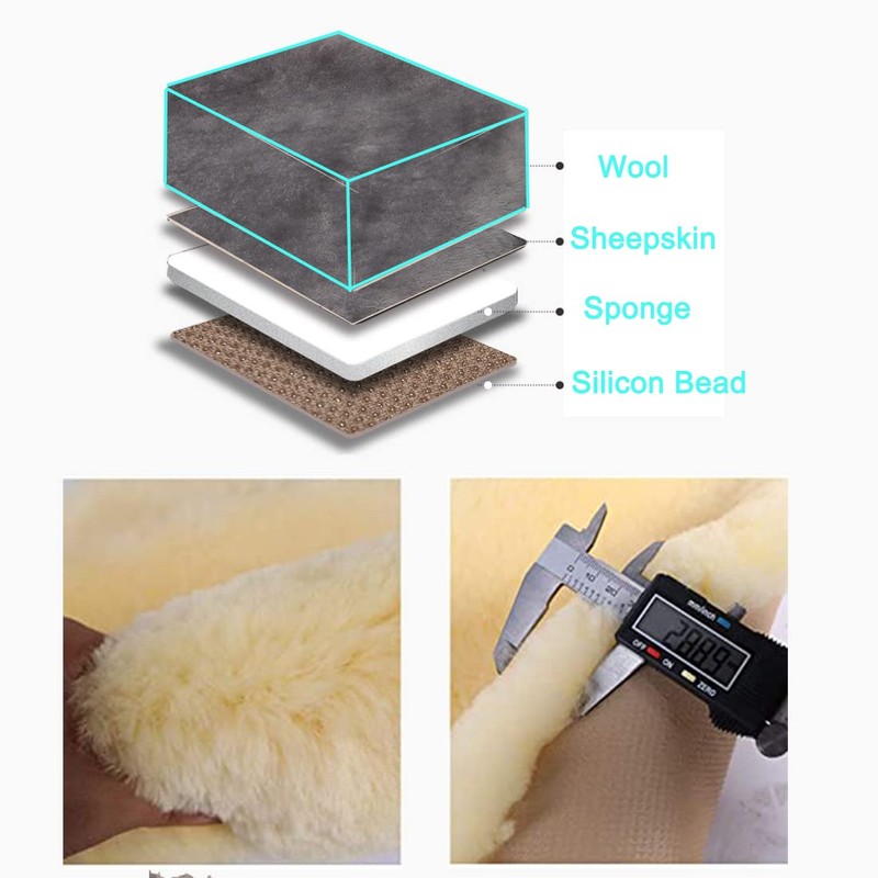 OGLAND Natural Fur Sheepskin Universal car seat Covers for seat