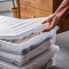 Citylife 57 QT Plastic Under Bed Storage Bins with Double-opening